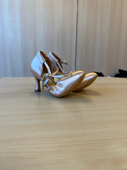 American Flex - Peach Satin - Size 5 - X Wide