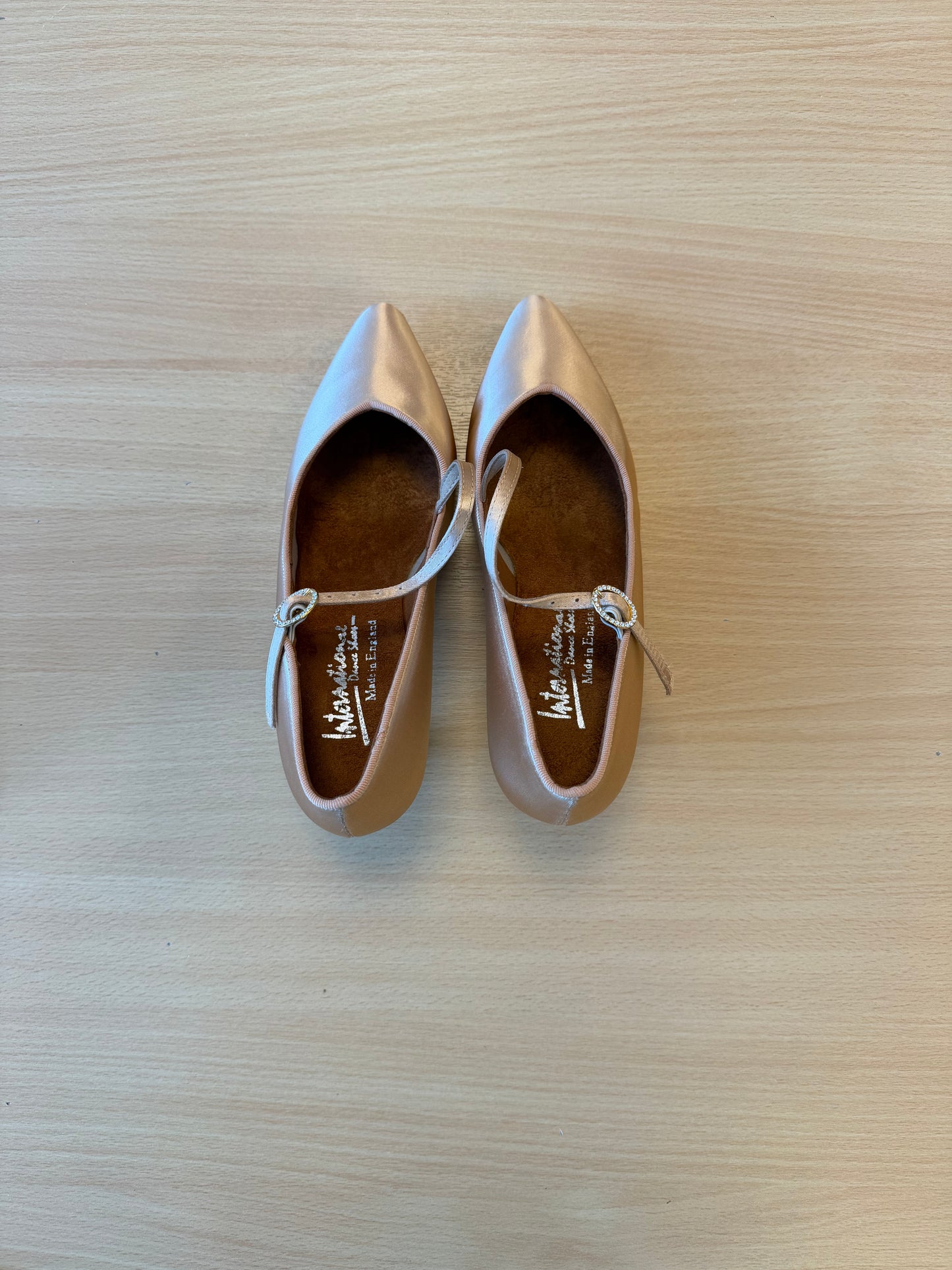 ICS SuperStar SingleStrap - Peach Satin - Size 5 - X Wide