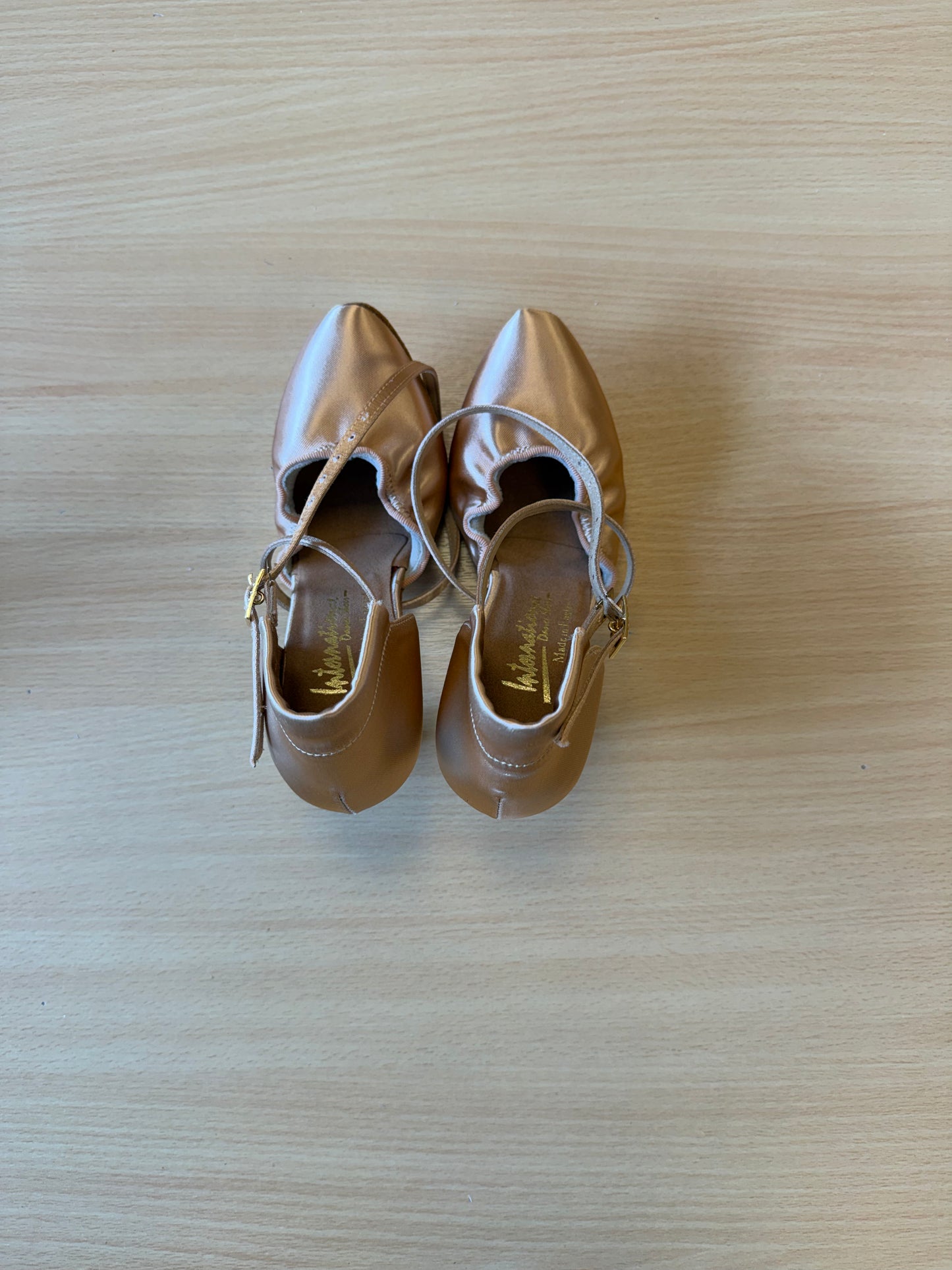 American Flex - Peach Satin - Size 4 - X Wide