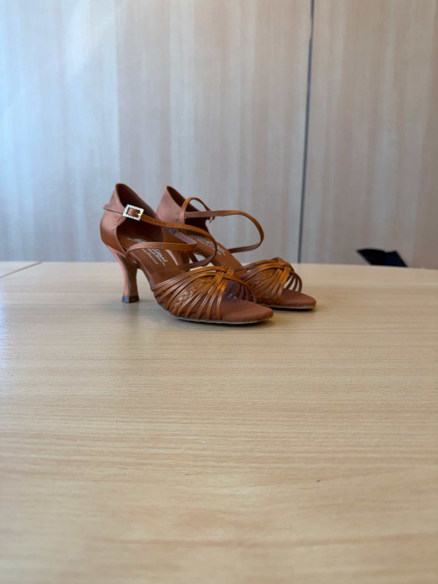 Demani - Tan Satin - Size 5.5 - Narrow
