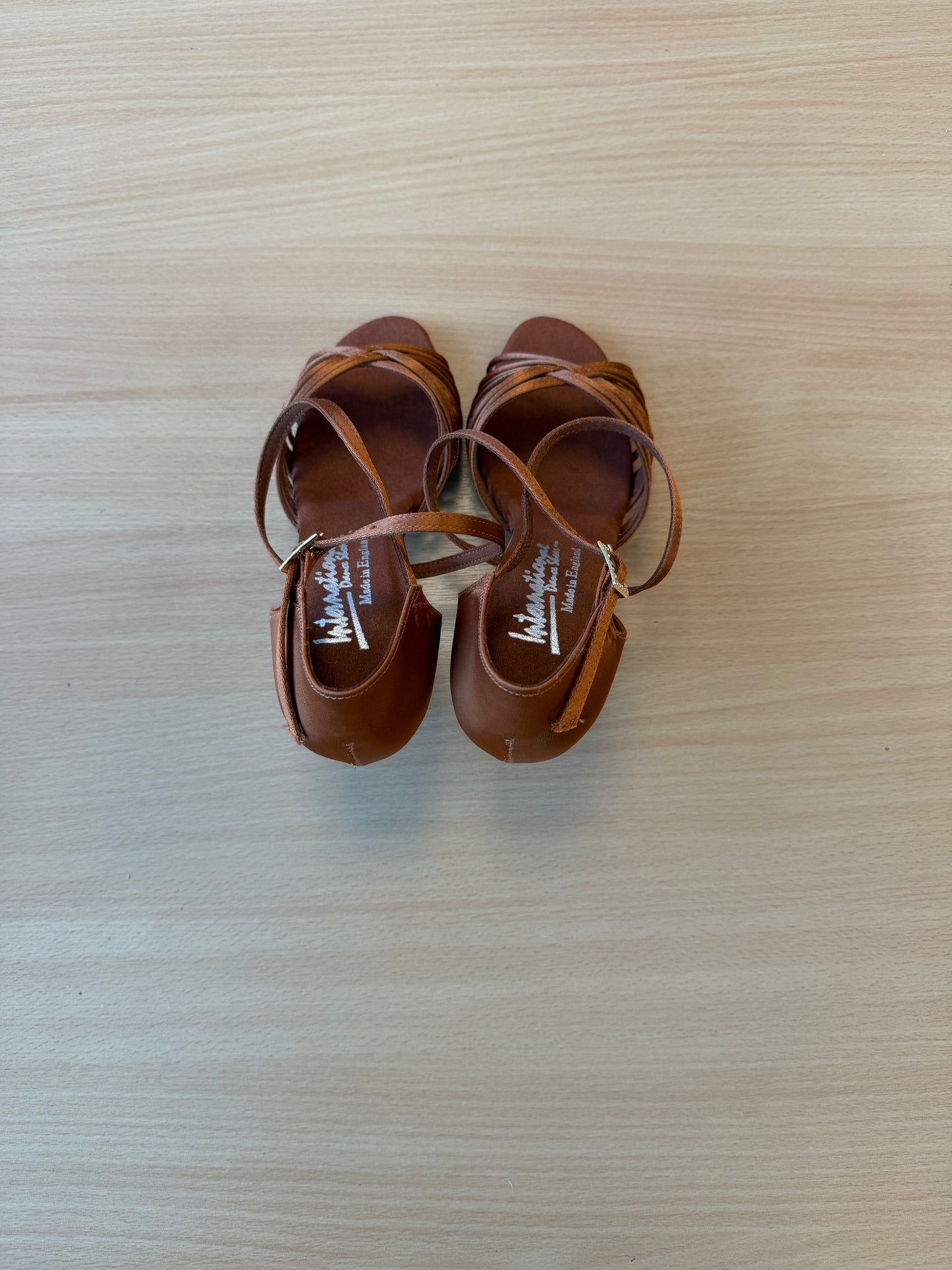 Demani - Tan Satin - Size 5.5 - Narrow
