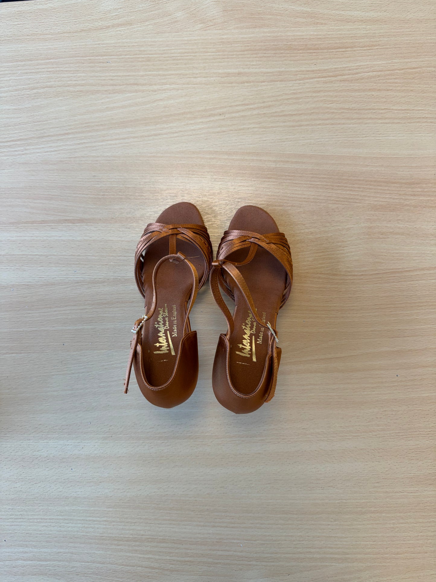 Svetlana - Tan Satin - Size 5.5 - Regular