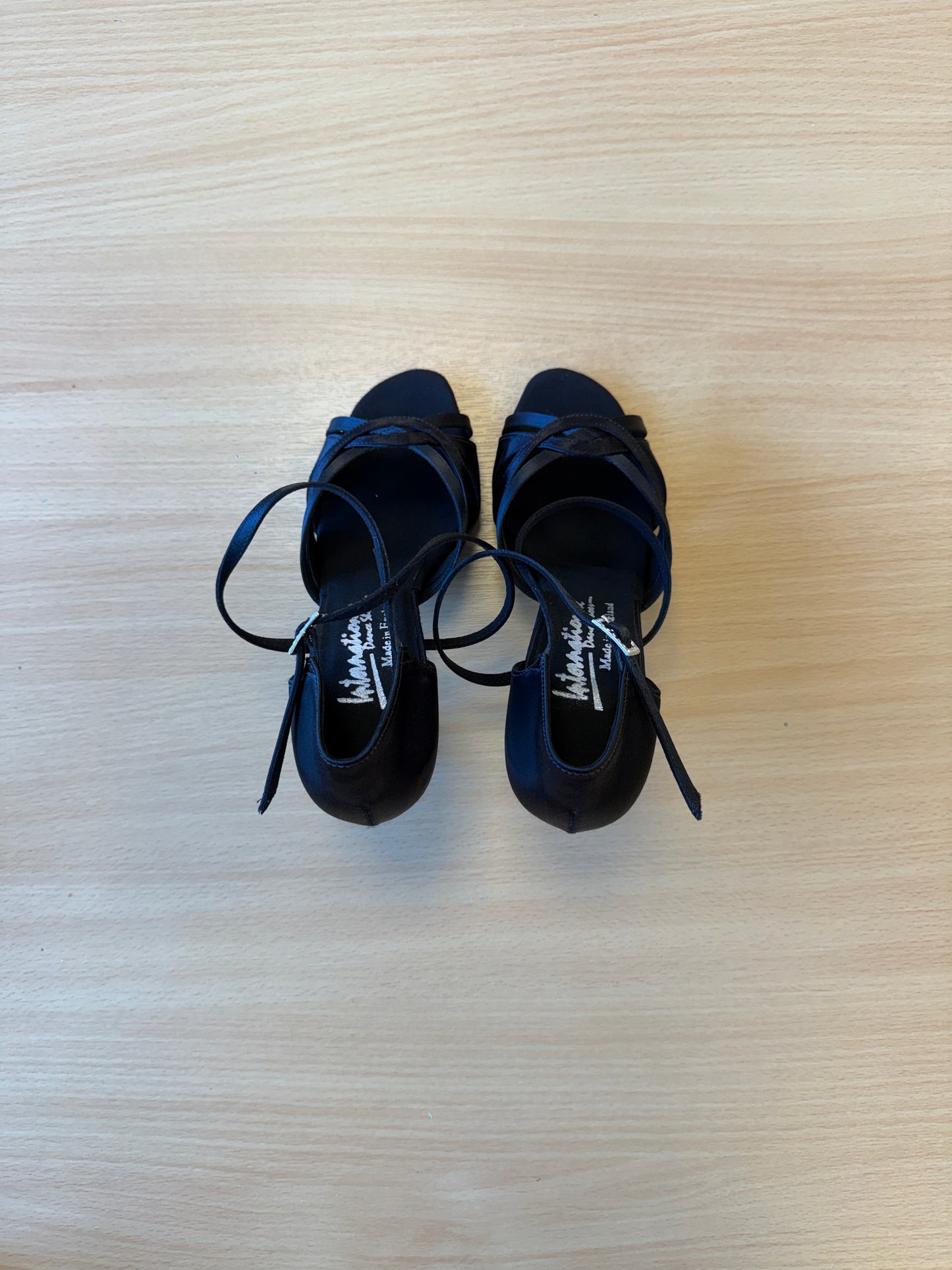 Mia - Black Satin - Size 5.5 - Regular