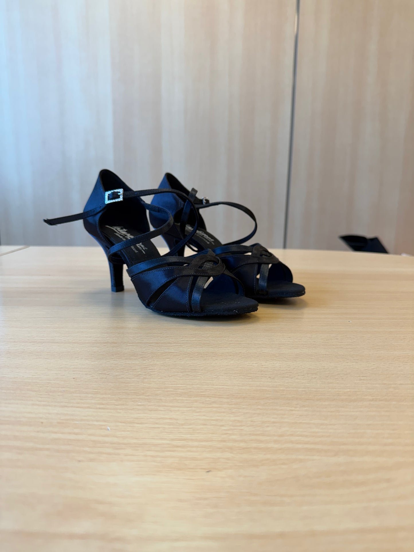 Mia - Black Satin - Size 5.5 - Regular