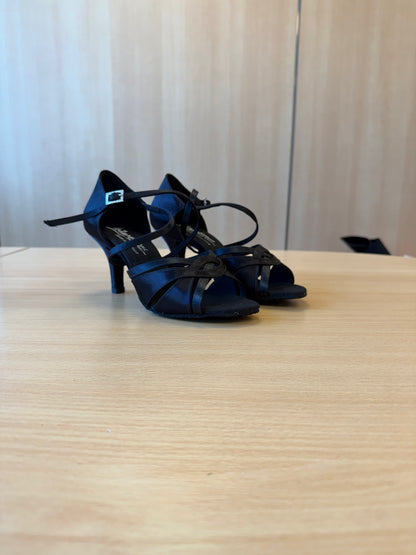 Mia - Black Satin - Size 5.5 - Regular
