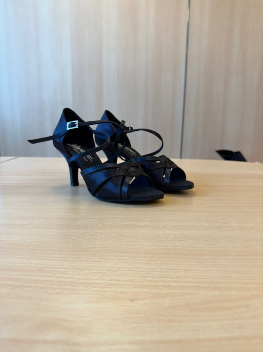 Mia - Black Satin - Size 5.5 - Regular