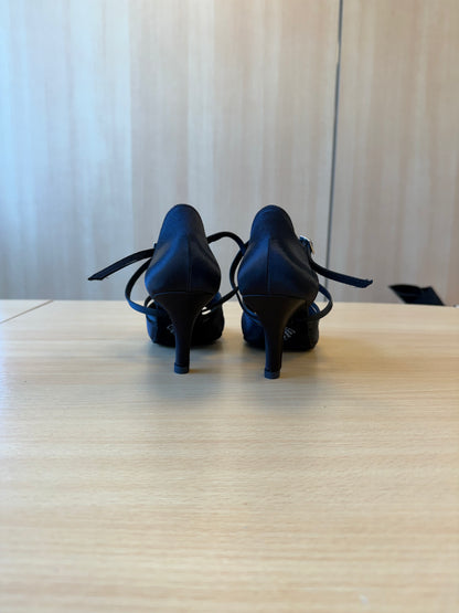 Mia - Black Satin - Size 5.5 - Regular