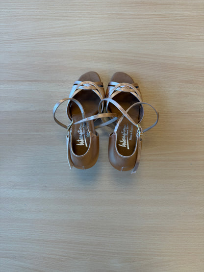 Mia - Peach Satin - Size 5.5 - Narrow