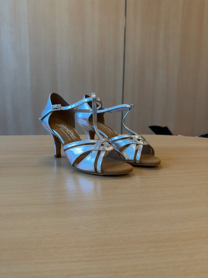 Mia T-Bar - Silver NotCalf - Size 5.5 - Narrow