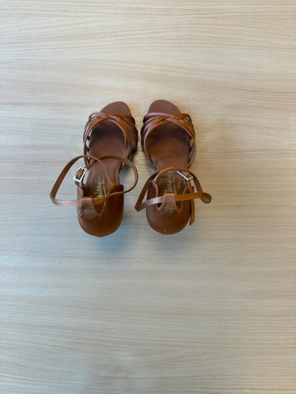 Tanya - Tan Satin - Size 5.5 - Wide