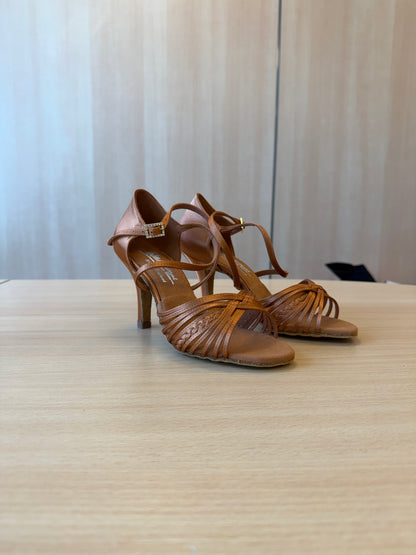 Demani - Tan Satin - Size 5.5 - Regular