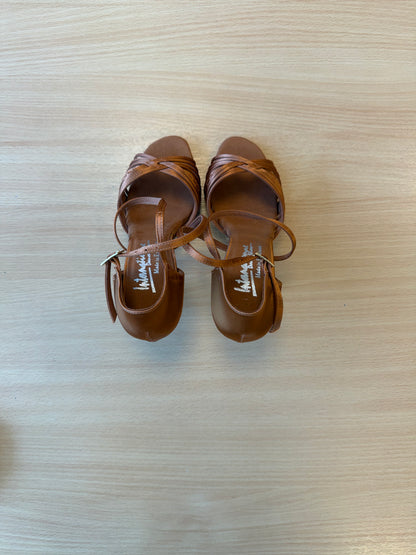 Demani - Tan Satin - Size 5.5 - Regular