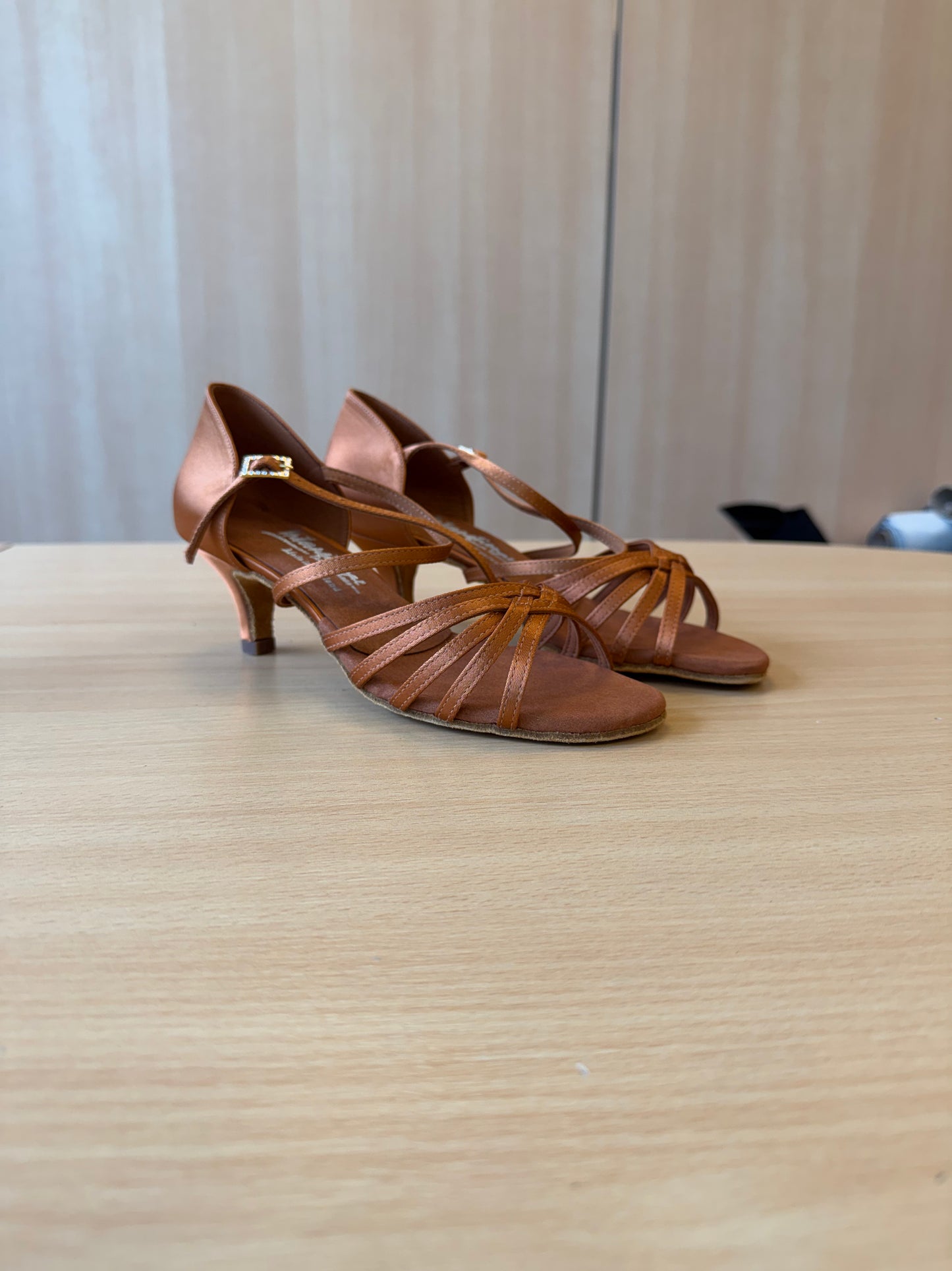 Flavia - Tan Satin - Size 6 - Regular