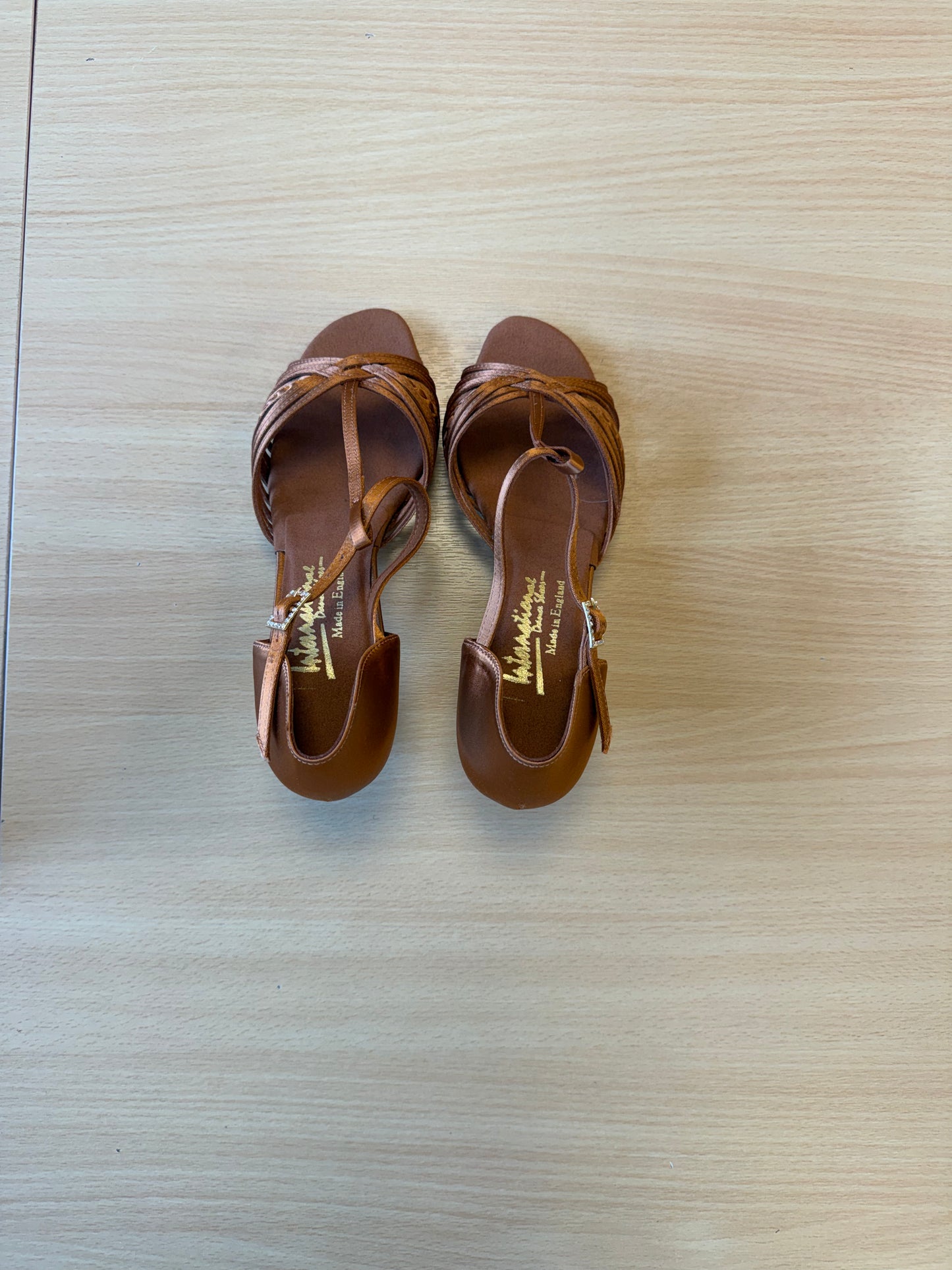 Svetlana - Tan Satin - Size 6 - Wide
