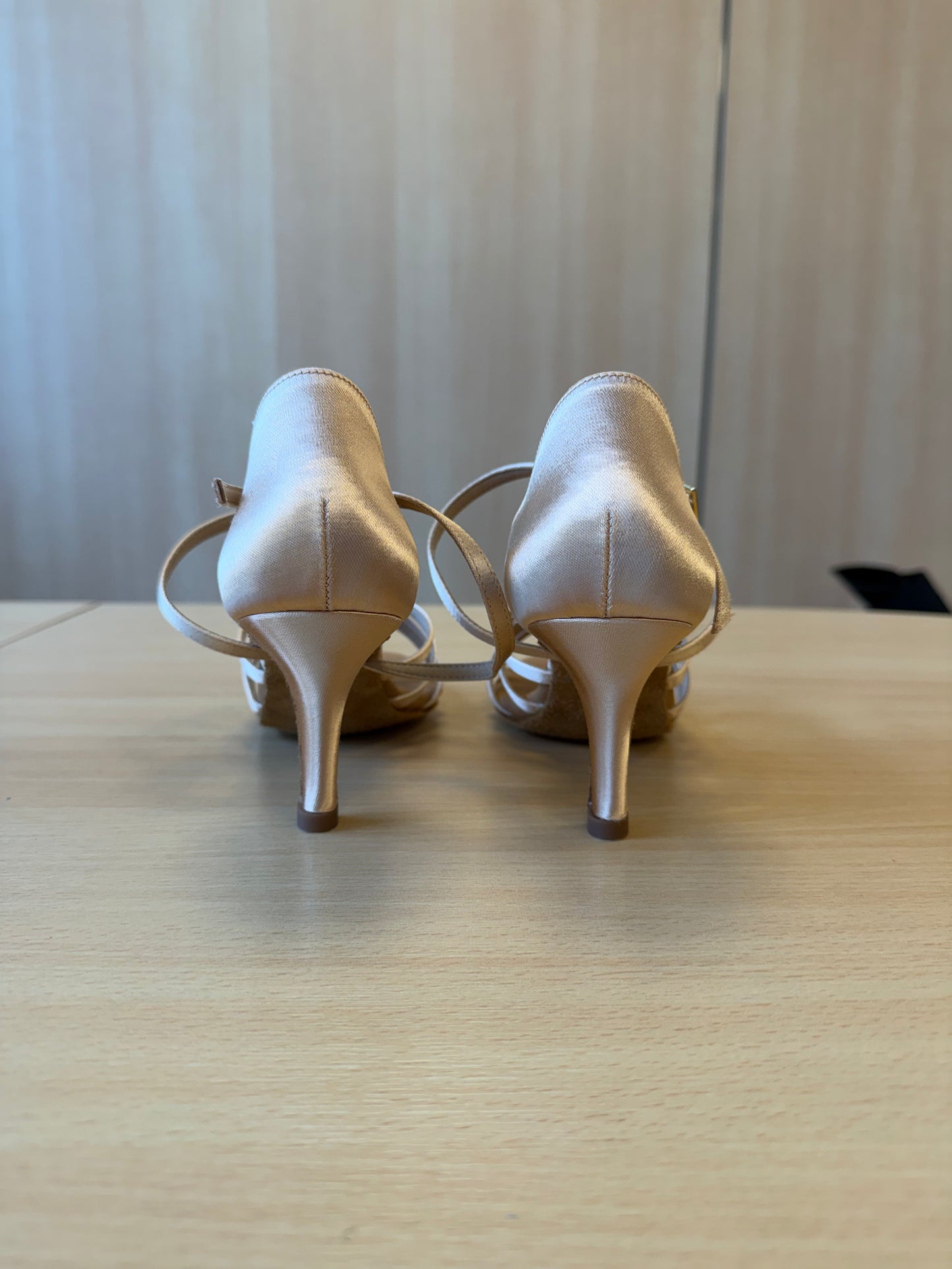 Flavia - Peach Satin - Size 6 - Wide
