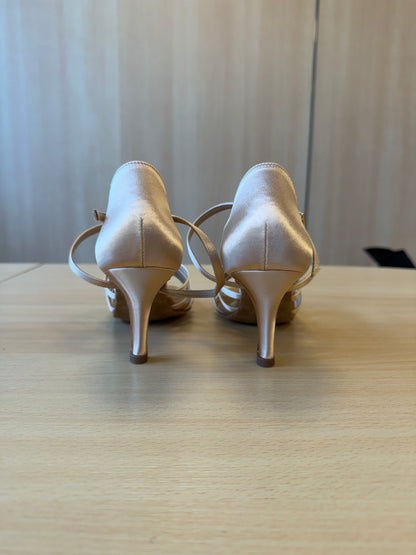 Flavia - Peach Satin - Size 6 - Wide