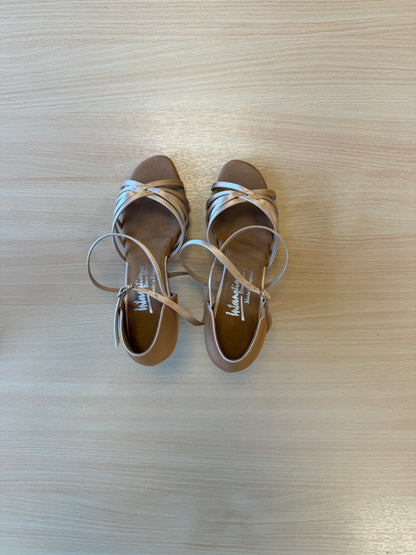 Flavia - Peach Satin - Size 6 - Wide
