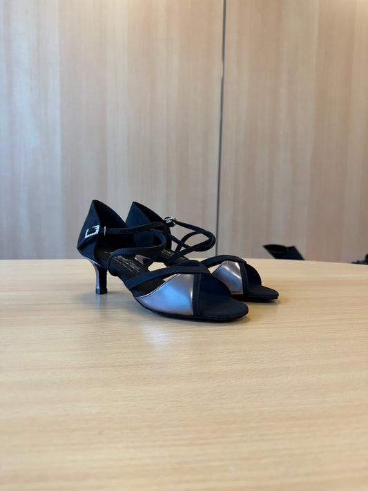 Bianca - Black Nubuck/Gunmetal - Size 6 - Regular ( Hook Buckles)