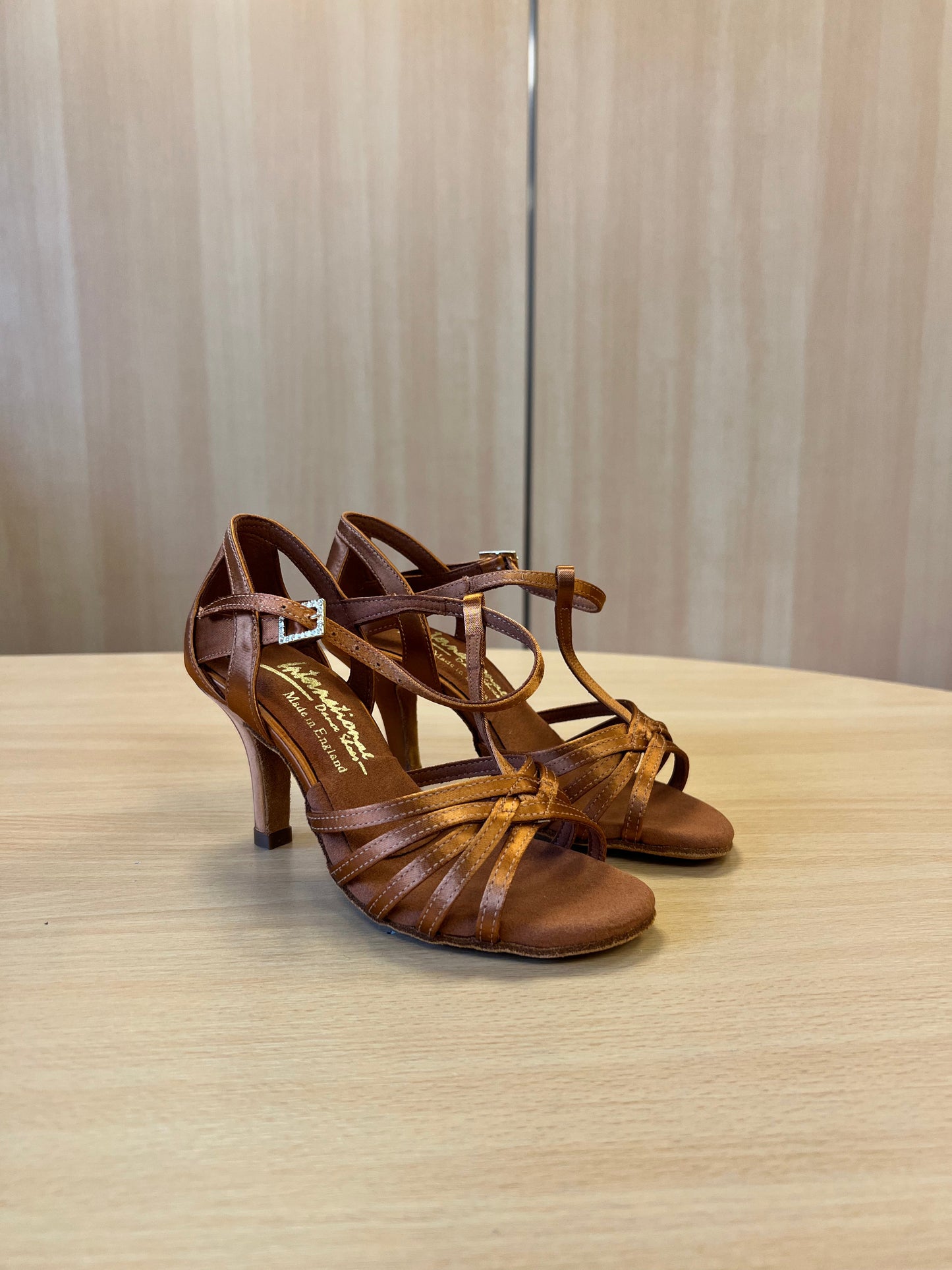 Lucia - Tan Satin (Size 2.5)