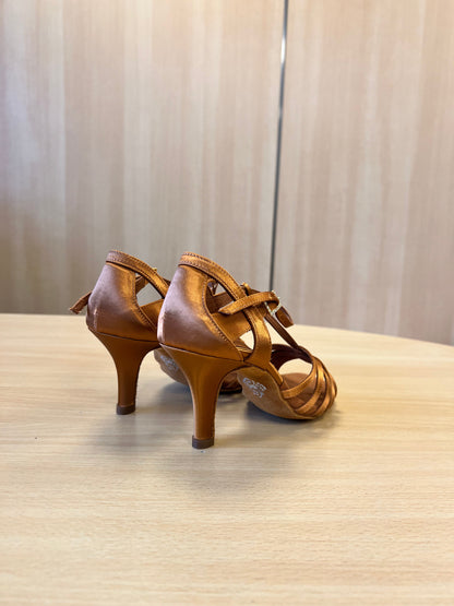 Lucia - Tan Satin (Size 2.5)