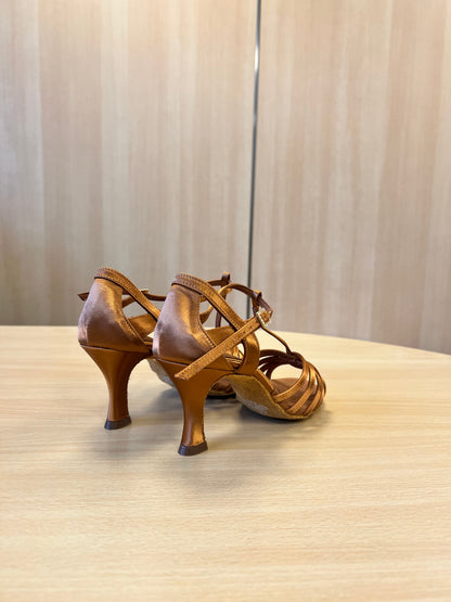 Lucia - Tan Satin (Size 4)