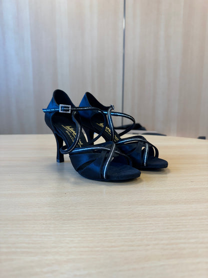 Mia Sequin - Black Satin/Sequin (Size 4.5)
