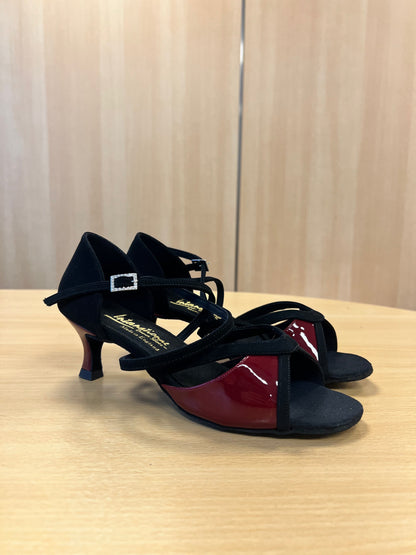 Bianca - Black Nubuck/Merlot Patent (Size 7.5W)