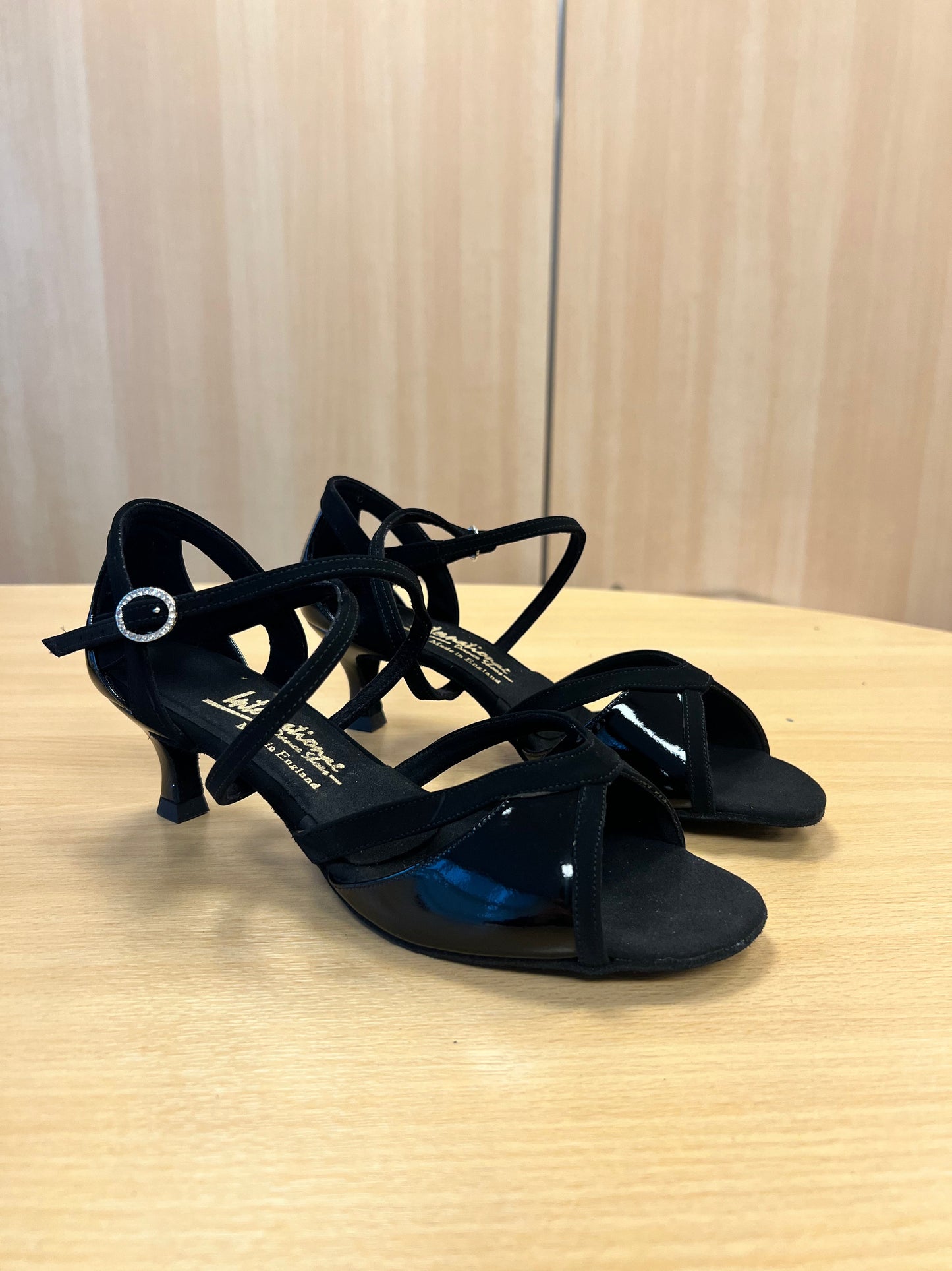 Bianca - Black Nubuck/Black Patent (Size 8N)