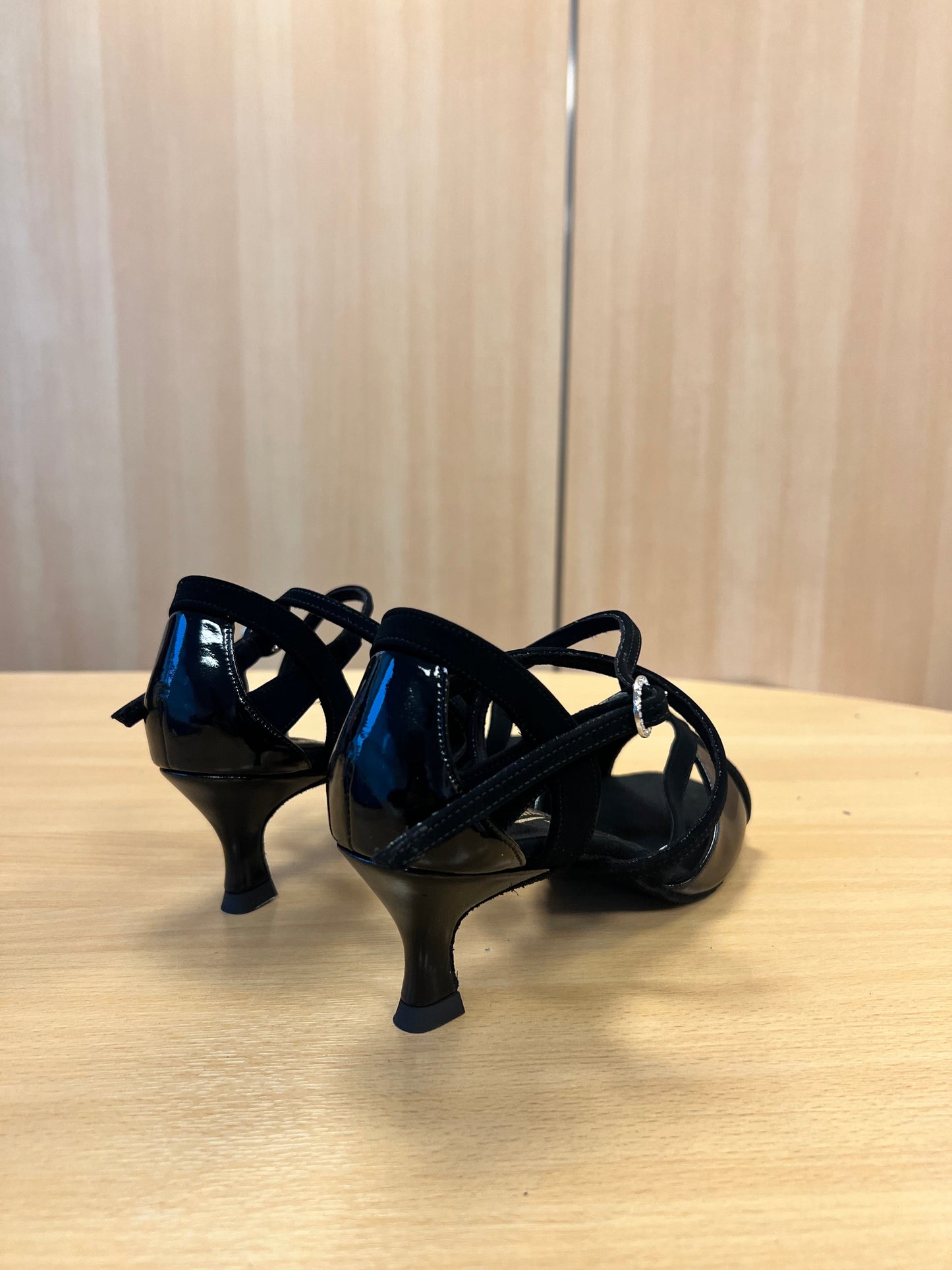 Bianca - Black Nubuck/Black Patent (Size 8N)