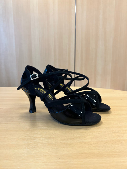 Bianca - Black Nubuck/Black Patent (Size 6.5XW)