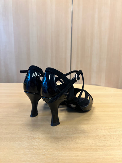 Bianca - Black Nubuck/Black Patent (Size 6.5XW)