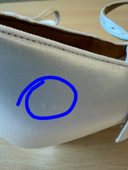 ICS RoundToe SingleStrap - White Satin - Size 5.5 - Regular