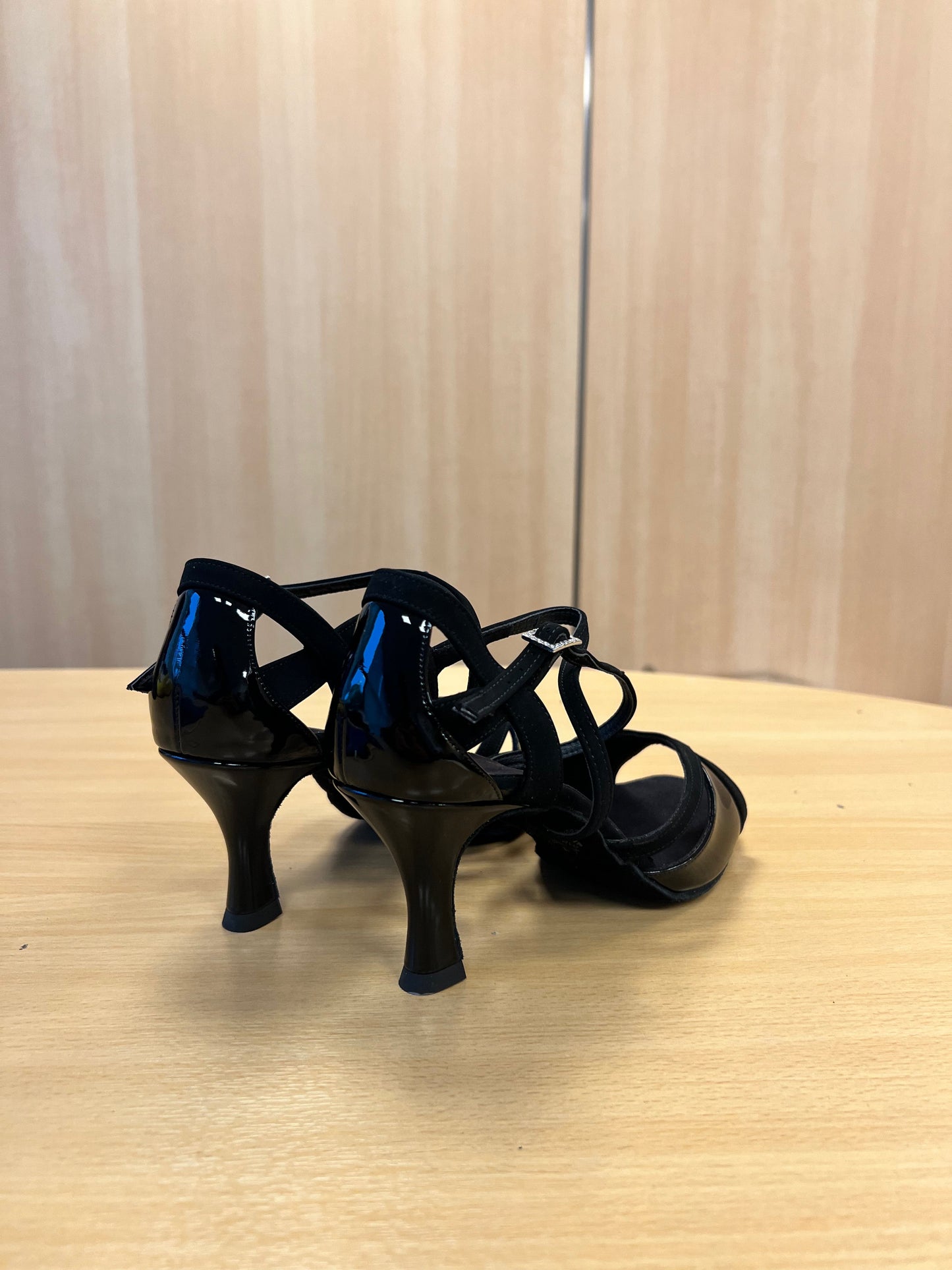 Bianca - Black Nubuck/Black Patent (Size 7)