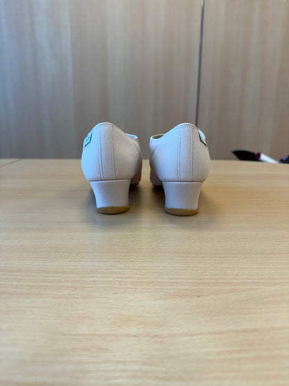 Heather Split-Sole - Beige Lycra - Size 5 - X Wide