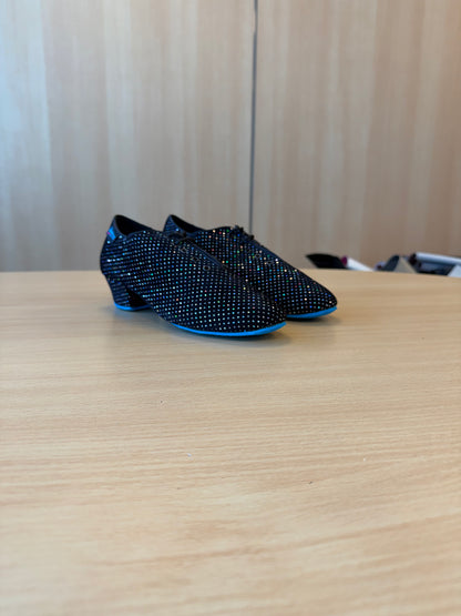 Heather Split-Sole - Black Silver Hologram - Size 5.5 - Regular (Blue Soles)