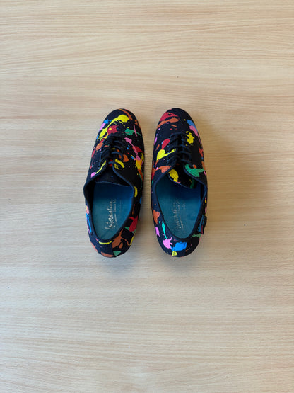 Heather Split-Sole - ArtAttack - Size 4 - X Wide (Blue & Pink Soles)