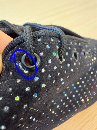 Heather Full-Sole - Black Silver Hologram - Size 7 - Wide