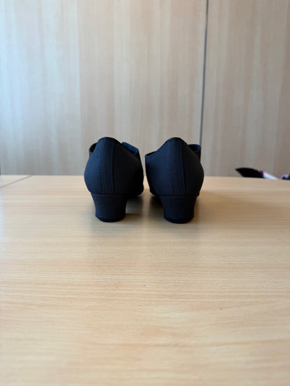 Rumba - Black Lycra - Size 10.5 - X Wide (Vegan Soles)