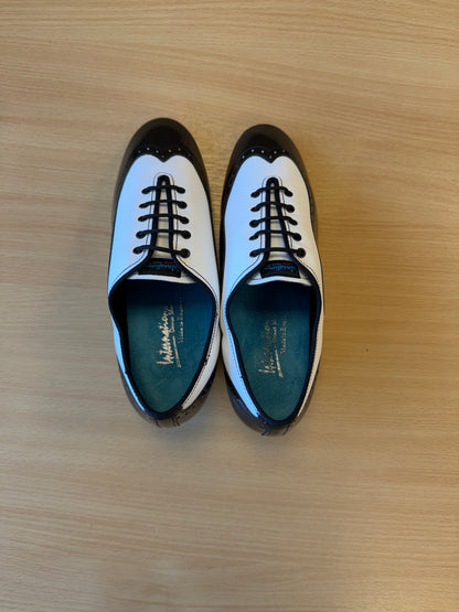 Brogue Split-Sole - White/Black Patent - Size 7.5 - Regular