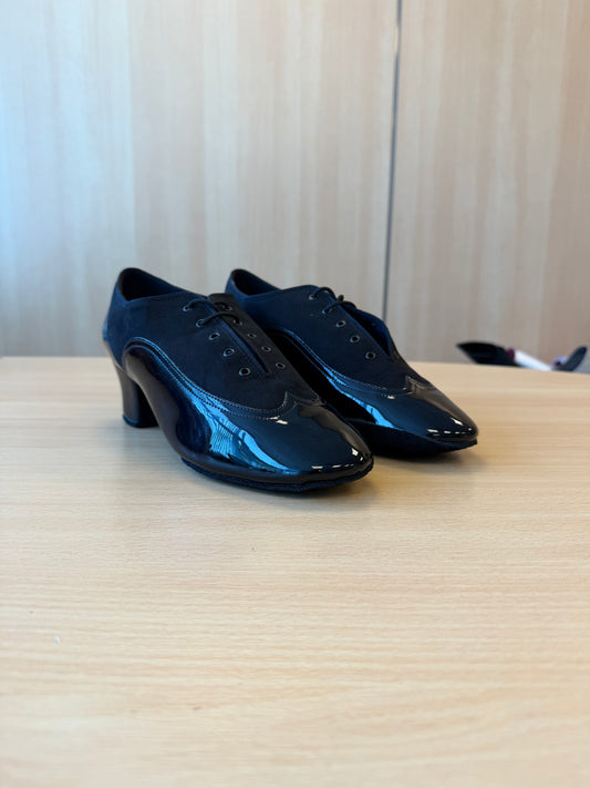 Jones - Black Nubuck/Black Patent - Size 7.5 - Wide