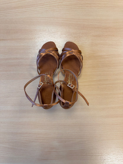 Melissa - Tan Satin - Size 5.5 - X Wide