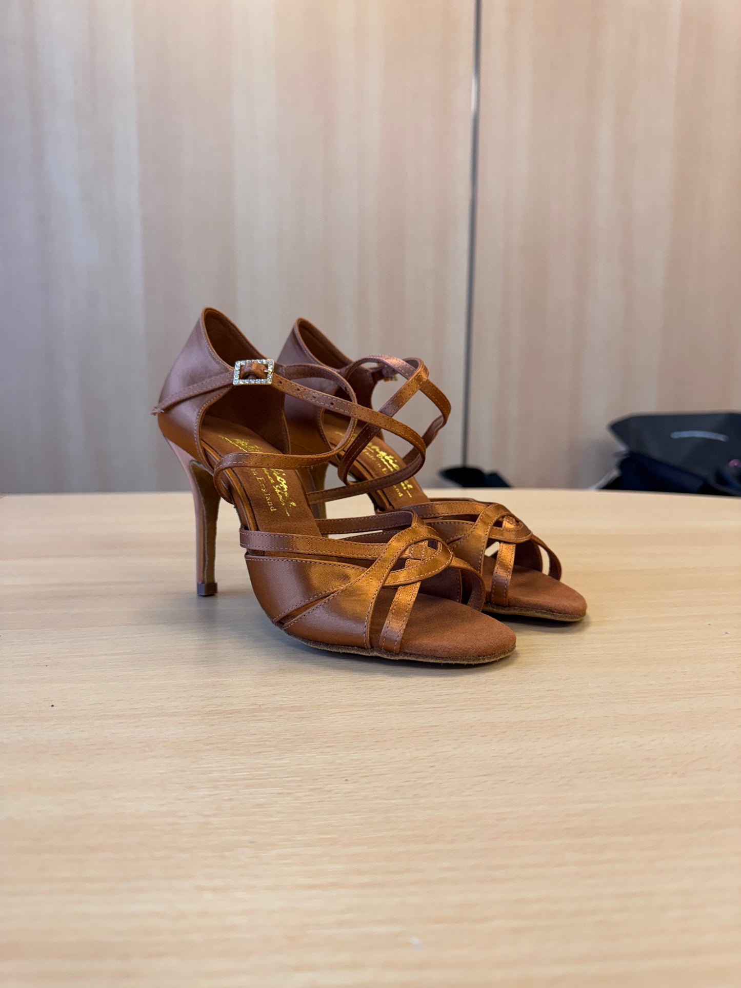 Mia - Tan Satin - Size 5 - Regular