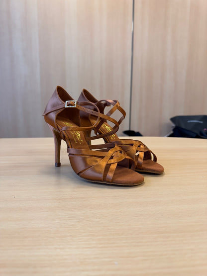 Mia - Tan Satin - Size 5 - Regular