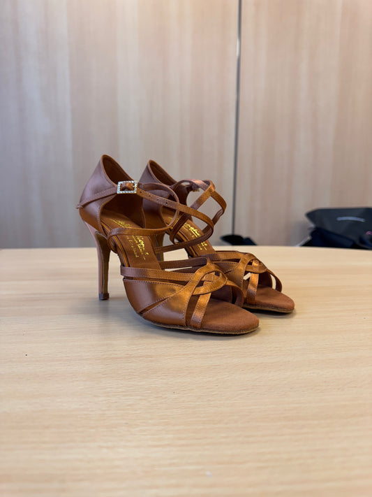 Mia - Tan Satin - Size 5 - Regular