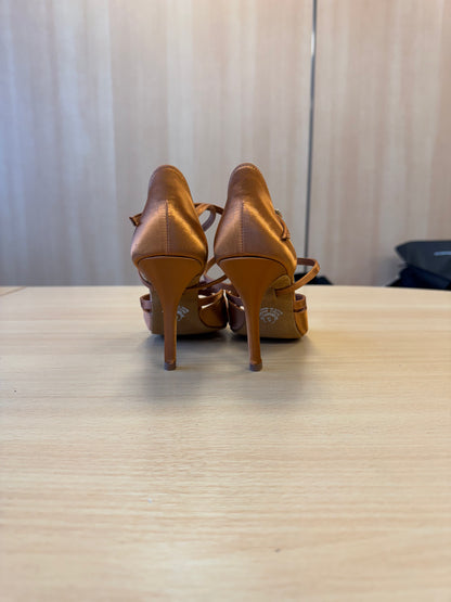 Mia - Tan Satin - Size 5 - Regular