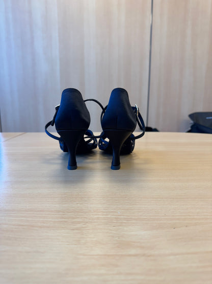 Flavia - Black Satin - Size 5.5 - X Wide