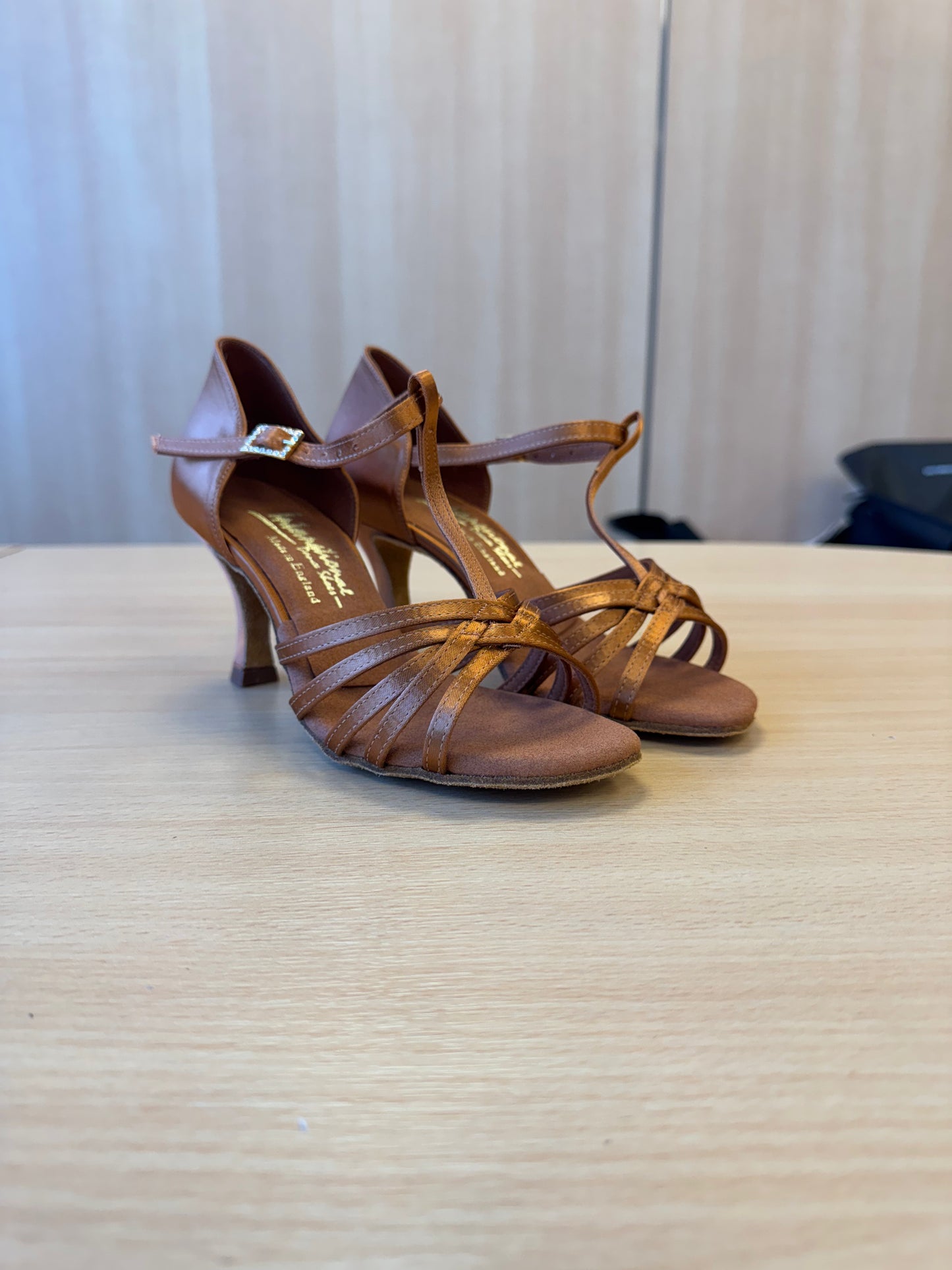 Bela - Tan Satin - Size 4.5 - Regular