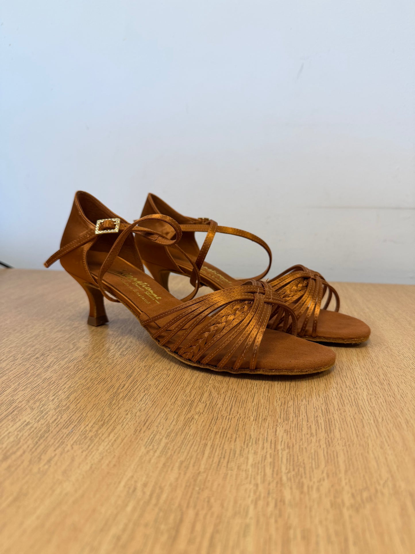 Demani - Tan Satin - Size 8 - Wide