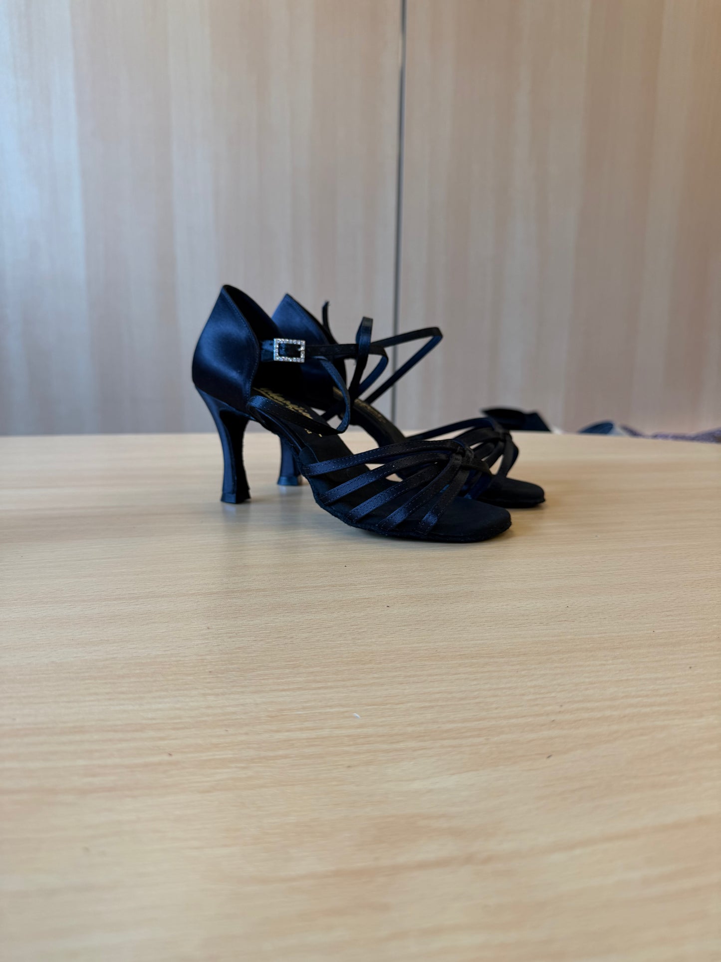 Flavia - Black Satin - Size 6 - XX Wide