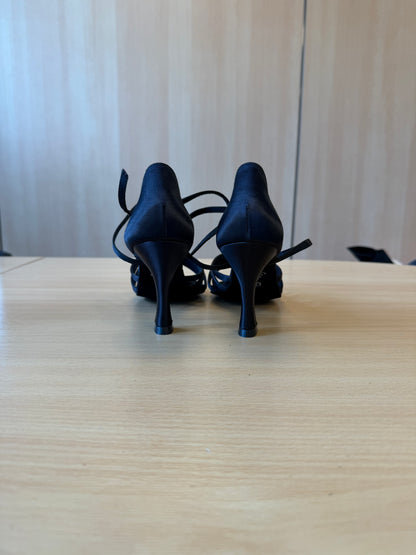 Flavia - Black Satin - Size 6 - XX Wide